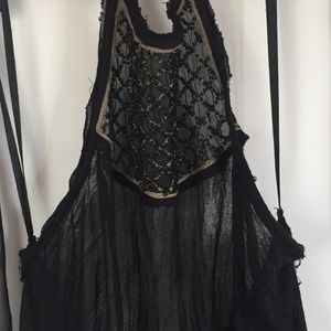 FREE PEOPLE beaded halter dress coverup